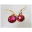 14k Gold Leverback Earrings, Crimson Topaz, E101
