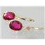 14k Gold Leverback Earrings, Crimson Topaz, E101