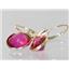 14k Gold Leverback Earrings, Crimson Topaz, E101
