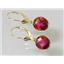 14k Gold Leverback Earrings, Crimson Topaz, E101