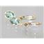 14k Gold Leverback Earrings, Green Amethyst, E001