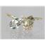 14k Gold Leverback Earrings, Green Amethyst, E007