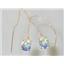 14k Gold Threader Earrings, Mercury Mist Topaz, E103