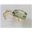 P050, Green Amethyst 14k Gold Pendant