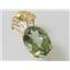 P050, Green Amethyst 14k Gold Pendant