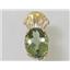 P050, Green Amethyst 14k Gold Pendant
