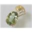 P050, Green Amethyst 14k Gold Pendant