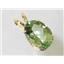 P084, Green Amethyst 14k Gold Pendant