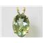 P084, Green Amethyst 14k Gold Pendant