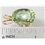 P084, Green Amethyst 14k Gold Pendant