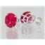 925 Sterling Silver Post Earrings, Created Ruby, SE102