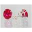 925 Sterling Silver Post Earrings, Created Ruby, SE102