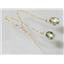 14k Gold Threader Earrings, Green Amethyst, E003