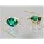 14k Gold Threader Earrings, Russian Nanocrystal Emerald, E103