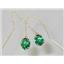 14k Gold Threader Earrings, Russian Nanocrystal Emerald, E103
