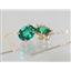 14k Gold Threader Earrings, Russian Nanocrystal Emerald, E103