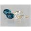 14k Gold Leverback Earrings, Quantum Cut London Blue Topaz, E107