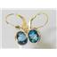 14k Gold Leverback Earrings, Neptune Garden Topaz, E111
