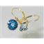 14k Gold Leverback Earrings, Neptune Garden Topaz, E111
