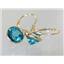 14k Gold Leverback Earrings, Paraiba Topaz, E111