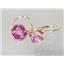 14k Gold Leverback Earrings, Pure Pink Topaz, E111
