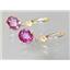 14k Gold Leverback Earrings, Pure Pink Topaz, E111