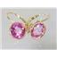 14k Gold Leverback Earrings, Pure Pink Topaz, E111