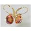 14k Gold Leverback Earrings, Twilight Fire Topaz, E111