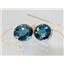 14k Gold Threader Earrings, London Blue Topaz, E205