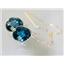 14k Gold Threader Earrings, London Blue Topaz, E205