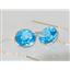 14k Gold Threader Earrings, Swiss Blue Topaz, E205