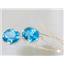 14k Gold Threader Earrings, Swiss Blue Topaz, E205