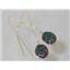 14k Gold Threader Earrings, Created Black Opal, E205