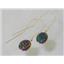 14k Gold Threader Earrings, Created Black Opal, E205