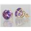 14k Gold Post Earrings, Amethyst, E212