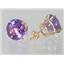 14k Gold Post Earrings, Amethyst, E212