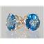 14k Gold Post Earrings, Neptunes Garden Topaz, E212