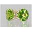 14k Gold Post Earrings, Peridot Topaz, E212