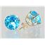 14k Gold Post Earrings, Swiss Blue Topaz, E212
