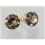 14k Gold Post Earrings, Smoky Quartz, E212
