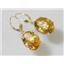 14k Gold Leverback Earrings, Citrine, E407