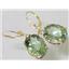 14k Gold Leverback Earrings, Green Amethyst, E407