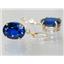 14k Gold Leverback Earrings, Created Blue Sapphire, E407