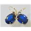 14k Gold Leverback Earrings, Created Blue Sapphire, E407