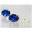 14k Gold Leverback Earrings, Created Blue Sapphire, E407