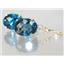 14k Gold Leverback Earrings, London Blue Topaz, E407