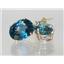 14k Gold Leverback Earrings, London Blue Topaz, E407