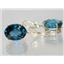 14k Gold Leverback Earrings, London Blue Topaz, E407