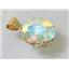 P068, Mercury Mist Topaz 14k Gold Pendant