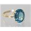 10K, 14K or 18K Gold Ladies Ring, Concave Cut London Blue Topaz, R055